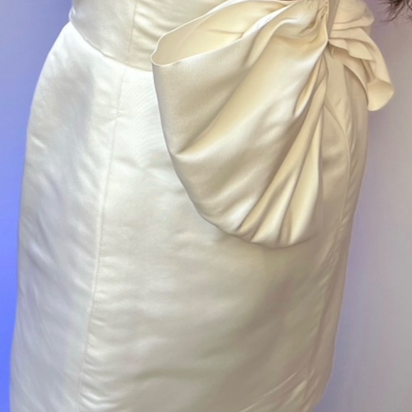 ALEXIA MARIA SILK FAILLE BOW-BACK MINIDRESS - Picture 3 of 3